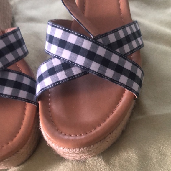 J.CREW Espadrille Blue and white Plaid size 8.5/ NWOT - Picture 5 of 14